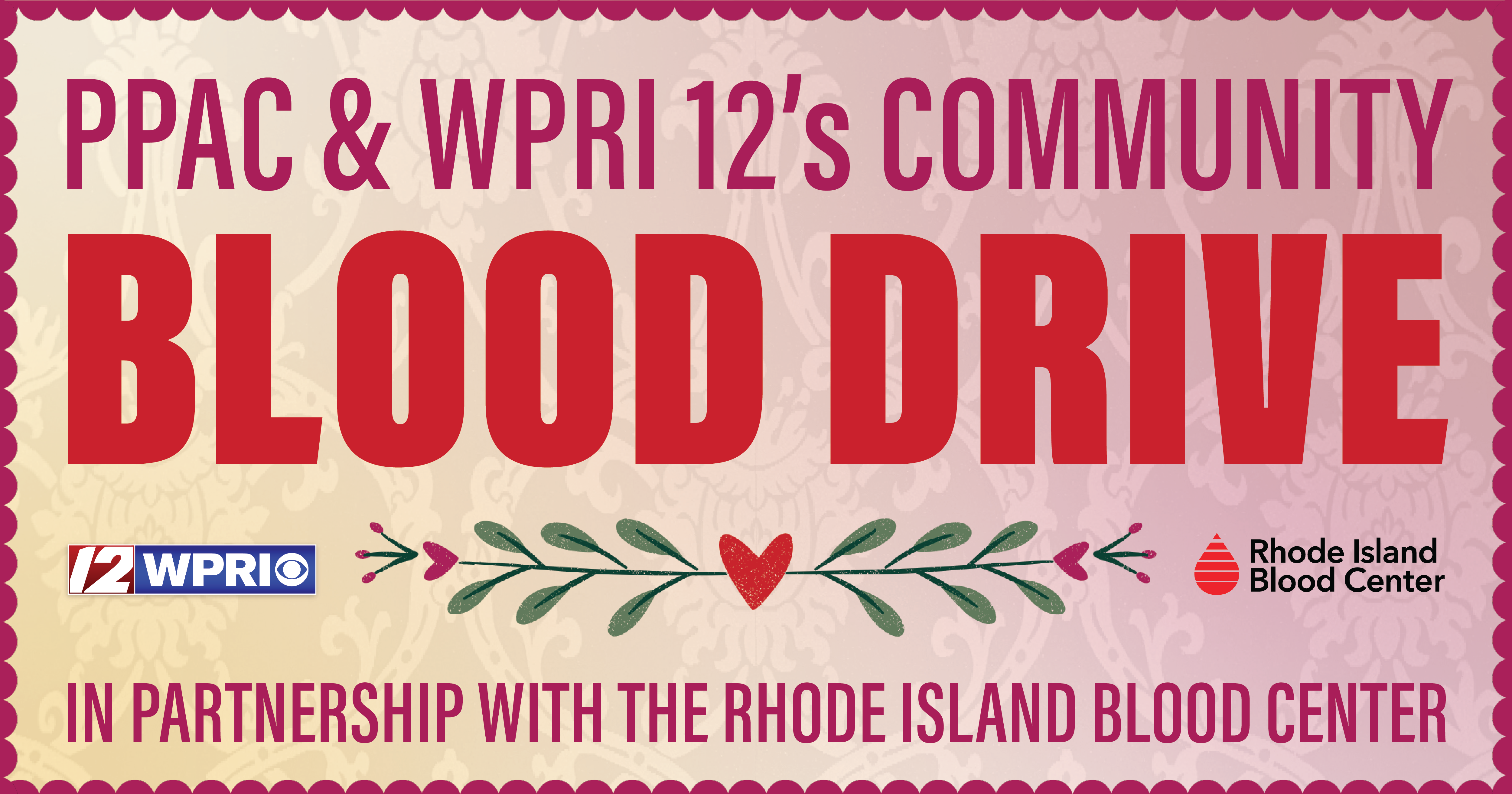 Support the Rhode Island Blood Center’s Community Blood Drive on Wednesday, February 11, 2026 at PPAC