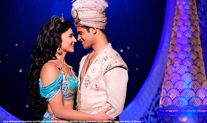 Aladdin and Princess Jasmine from Disney's 'Aladdin.'